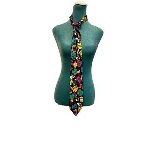 Vintage 1994 Looney Tunes Mania Valentine's Day Necktie Bugs Bunny Taz Daffy